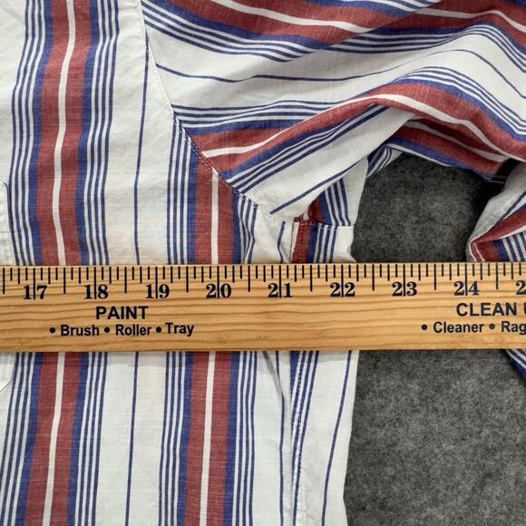 Grayson Womens The Hero Button Long Sleeve Top Size 04 Large Jasmine Stripe Red - Picture 11 of 11